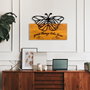 Wallity Butterfly 5 Escultura de pared en madera nogal y metal negro